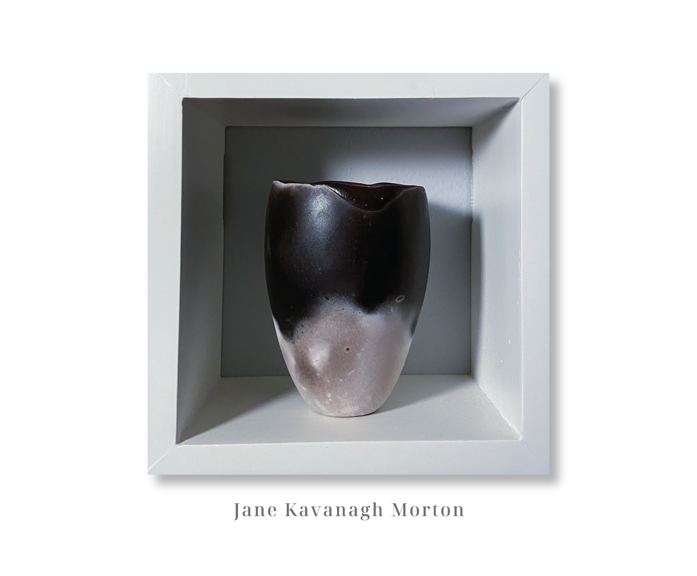 Tall Slender Black and White Pot - Jane Kavanagh Morton - Delaware Artist